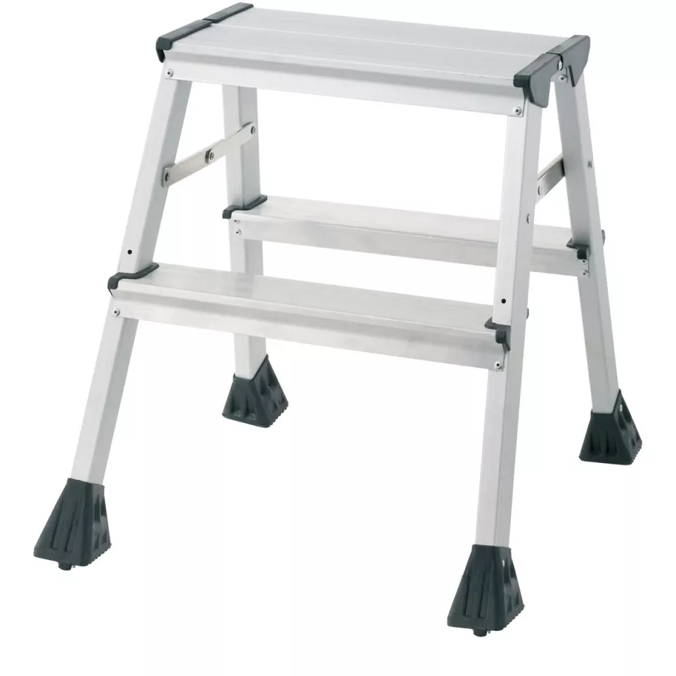 Q-CONNECT aluminum trapladder, 2 treden