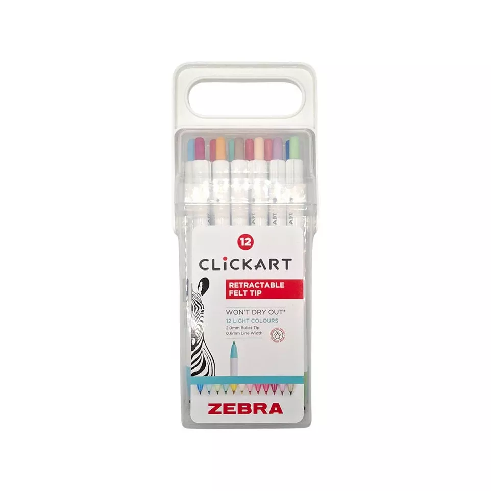 ZEBRA Clickart viltstift, 12 stuks,...