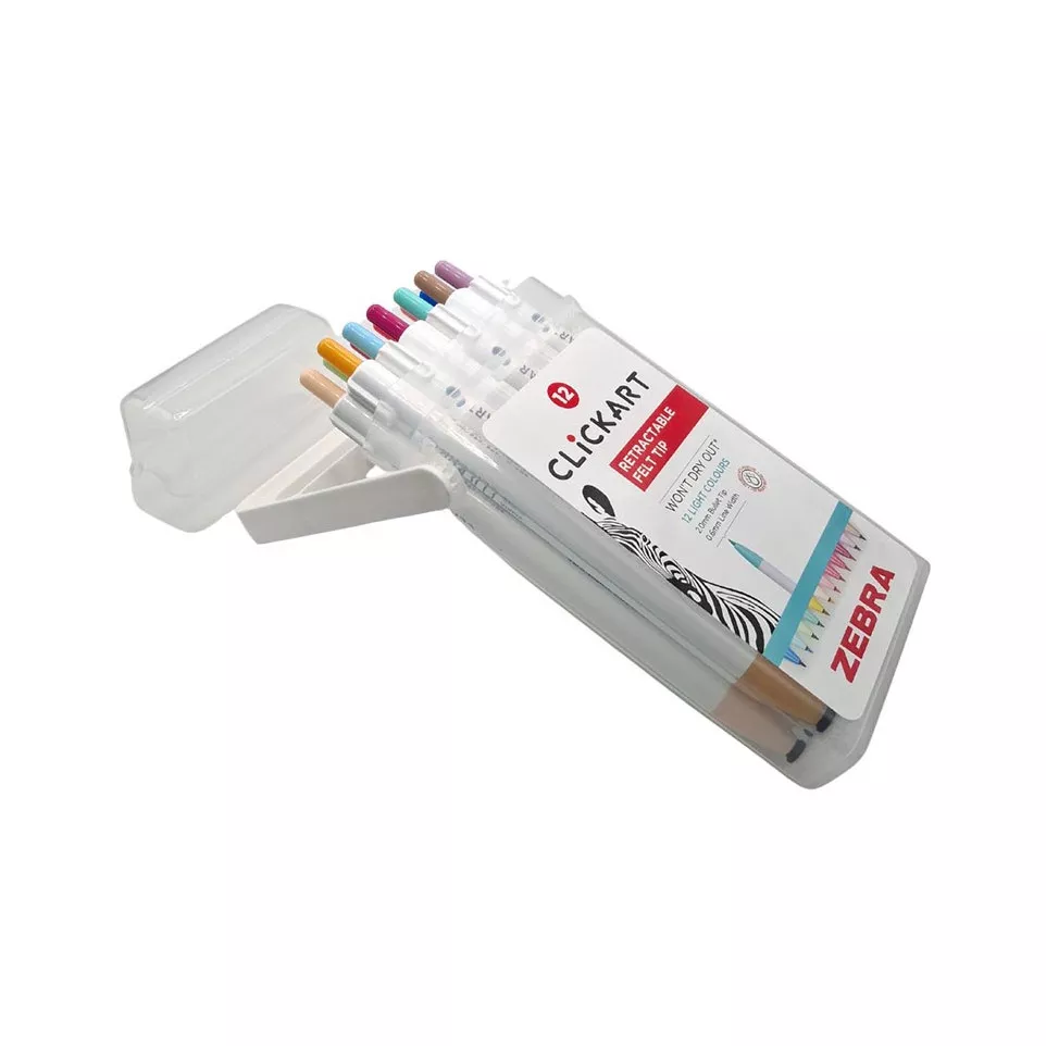 ZEBRA Clickart viltstift, 12 stuks,...