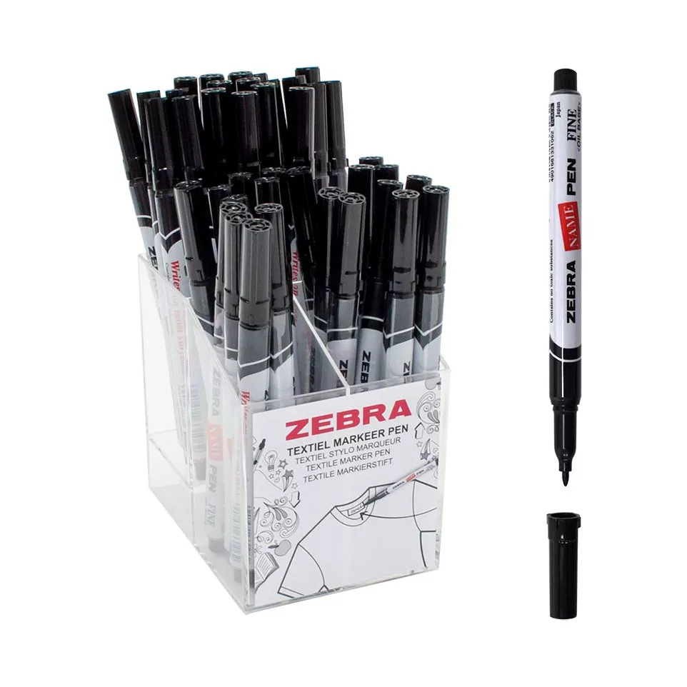 ZEBRA textielmarker, fijn, zwart, volume