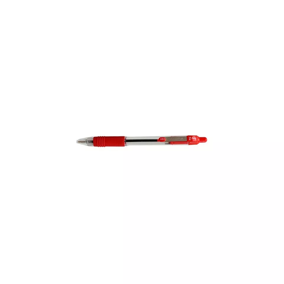 ZEBRA Z-Grip Ballpoint Pen, 1 mm, Red