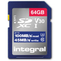 Integral carte mémoire SDXC V30, 64 Go