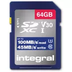 Integral geheugenkaart SDXC V30,  64 GB