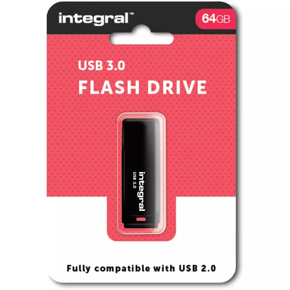 Integral Black clé USB 3.0, 64 Go, noir