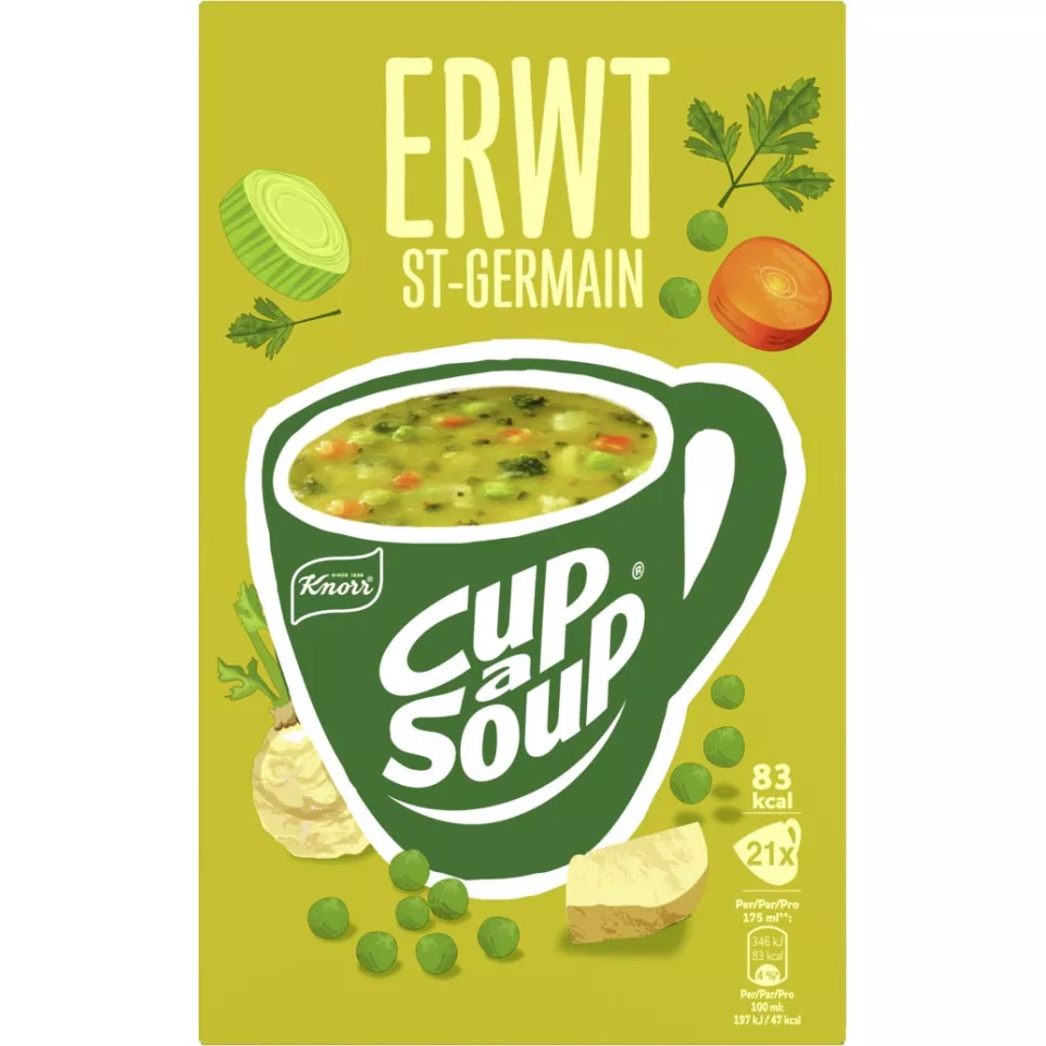 Knorr Cup-a-Soup erwt, pak van 21 zakjes