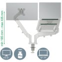 Leitz Ergo bras d'écran à faible encombrement, bras double avec bras pour ordinateur portable, gris clair
