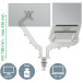 Leitz Ergo ruimtebesparende monitorarm, dubbele arm met 1 laptoparm, lichtgrijs