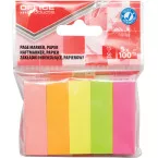 OFFICE products index, 15 x 50  mm, sachet suspendu de 5 x 100 pièces, couleurs assorties