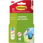 Command attache poster, small, capacité 225 g, blanc, blister de 12 pièces
