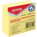Office products memo block, 76 x 76 mm, 400 sheets, yellow