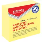 OFFICE products bloc mémo, 50 x 50 mm, 250 feuilles, jaune