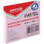 OFFICE PRODUCTS pastel memo pad, 76 x 76 mm, 100 sheets, pastel pink
