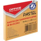 Pastel Memo Block, 76 x 76 mm, 100 Sheets, Pastel Orange