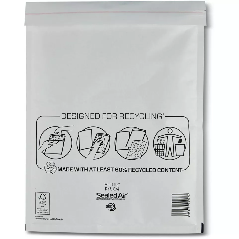 Mail Lite White Bubble Padded...