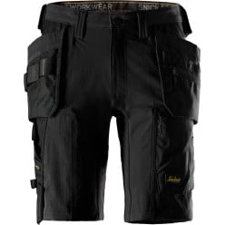 Snickers 6118 Stretch Fabric Shorts with Floating Pockets Black Size 44 / pce