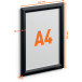 Durable cadre porte-affiche, en aluminium, ft A4, noir
