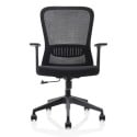 Chaise de bureau ergonomique, base en plastique, noir, paquet de 2 chaises