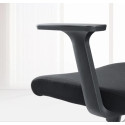 ergonomische bureaustoel, kunststof voetkruis, zwart, set van 2 stoelen