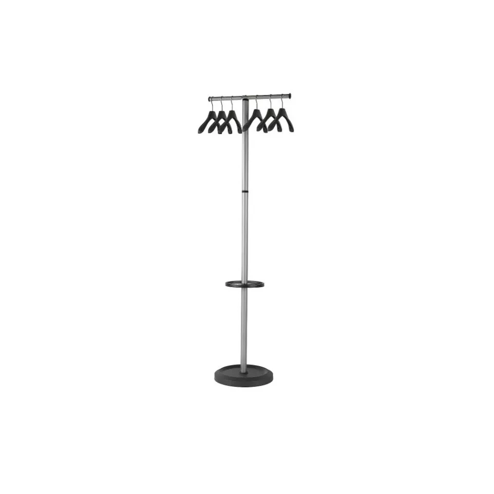 Coat Rack with Stand and 6 Black Hangers