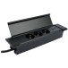 Flat-Box 3 stopcontacten+2 USB (A+C) zwart,  kabel+stekker 1,8m / pce
