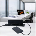 Flat-Box 3 stopcontacten+2 USB (A+C) zwart,  kabel+stekker 1,8m / pce