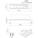 Flat-Box 3 Outlets + 2 USB (A+C) Stainless Steel Look 1.8m Cable / pce
