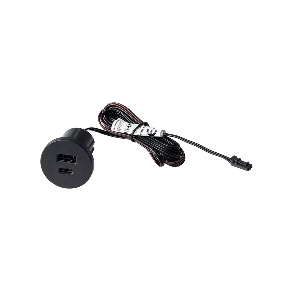 Black Recessed USB A+C 12V DC 2 x...