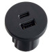 Black Recessed USB A+C 12V DC 2 x 1.05A Charger / pce