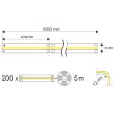 LED COB SOFT Strip 25mx8mm 12V Cool White 6000K 6.4W/m 700lm/m IP20 per 25m