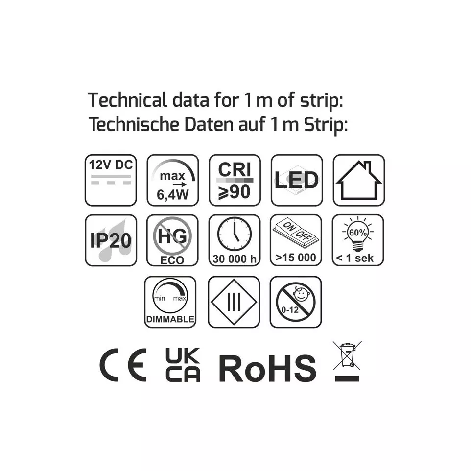 LED COB SOFT 25mx8mm 12V koud wit...
