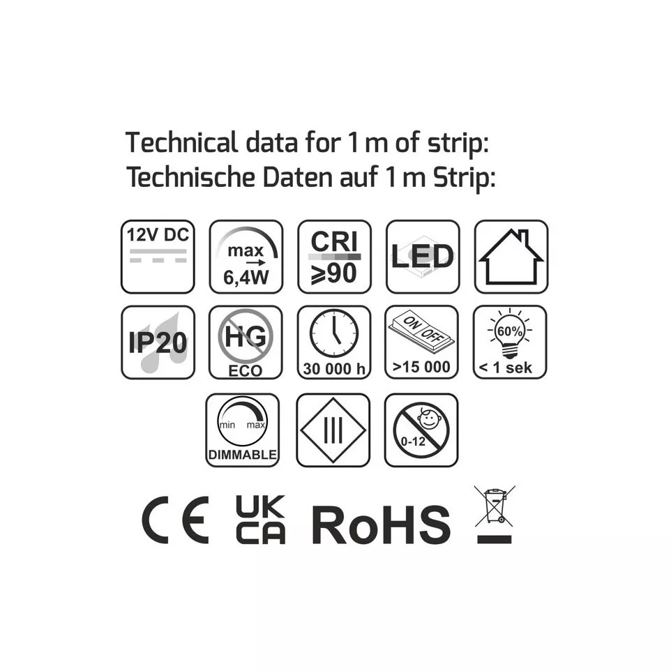 LED COB SOFT 5mx8mm 12V koud wit...