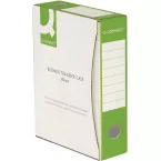 Q-CONNECT boîte à archive, A4, dos 8 cm, en carton de 400 g/m², blanc-vert