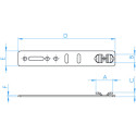 Draaibare Bevestigingsbeugel voor vast PVC raam Aluplast 240x30x2mm / 100pce