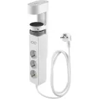 IOIO douille SL3000 avec 3 prises et 3 ports USB, pince de table, blanc