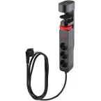 IOIO douille SL3000 avec 3 prises et 3 ports USB, pince de table, noir