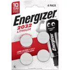 Energizer piles bouton lithium, CR2032, blister 4 pièces