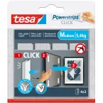 Tesa Powerstrips Click Medium, charge maximum de 1 kg, blister de 2 x 4 pièces