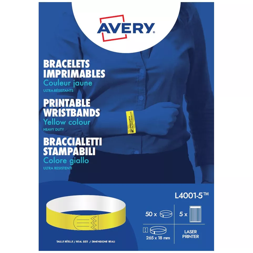 Avery Dennison printable wristbands...