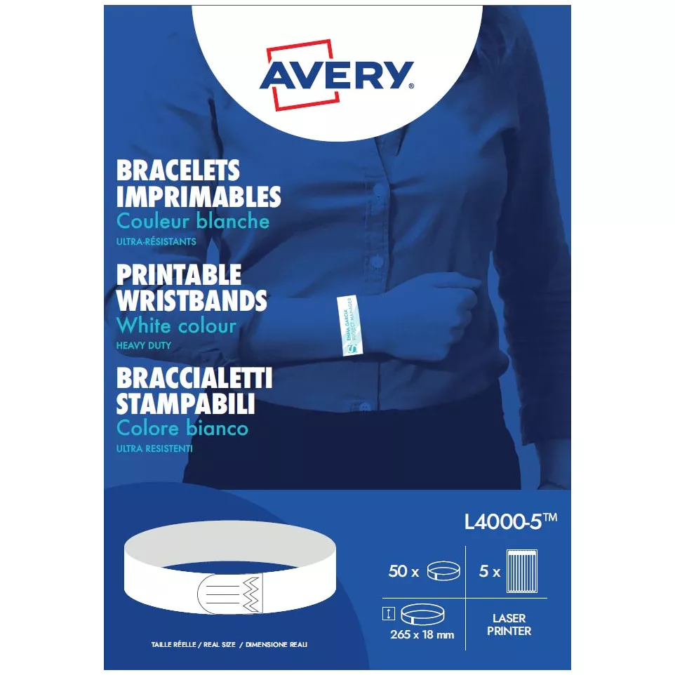 Avery bedrukbare polsbandjes, ft 18 x...