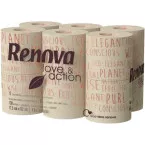 Renova Love & Action papier toilette, 2 plis, 130 feuilles, paquet de 108 rouleaux