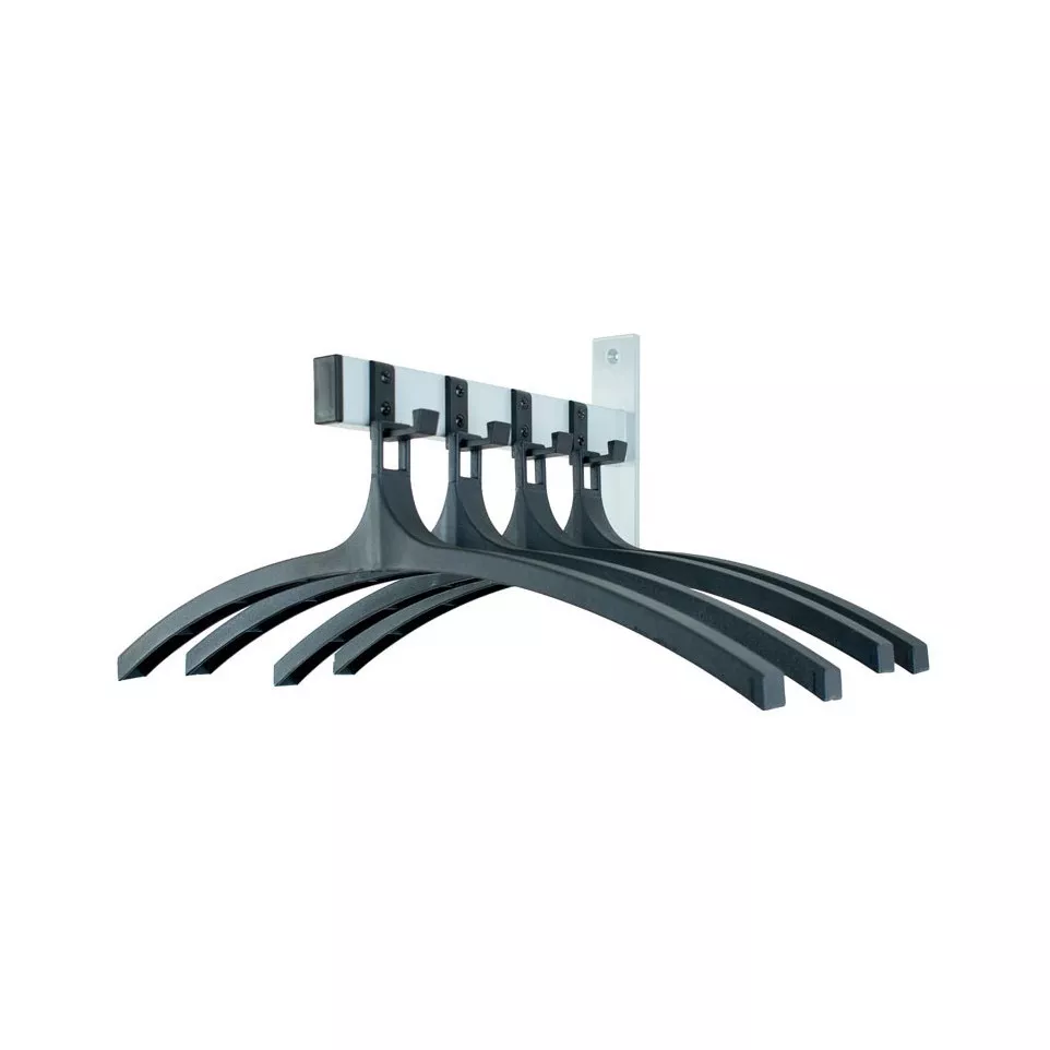 V-part coat rack with 4 hooks and...