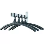 V-part coat rack with 4 hooks and hangers
