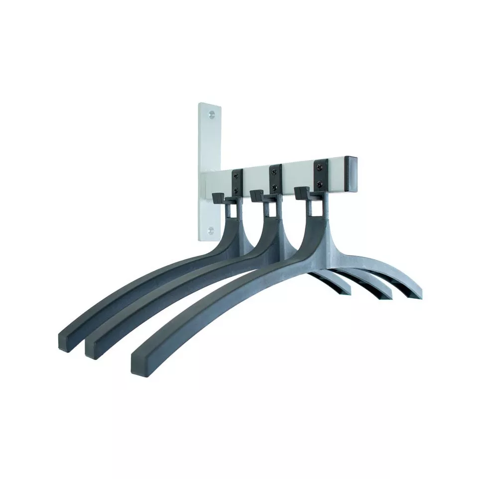 V-part coat rack with 3 hooks and...