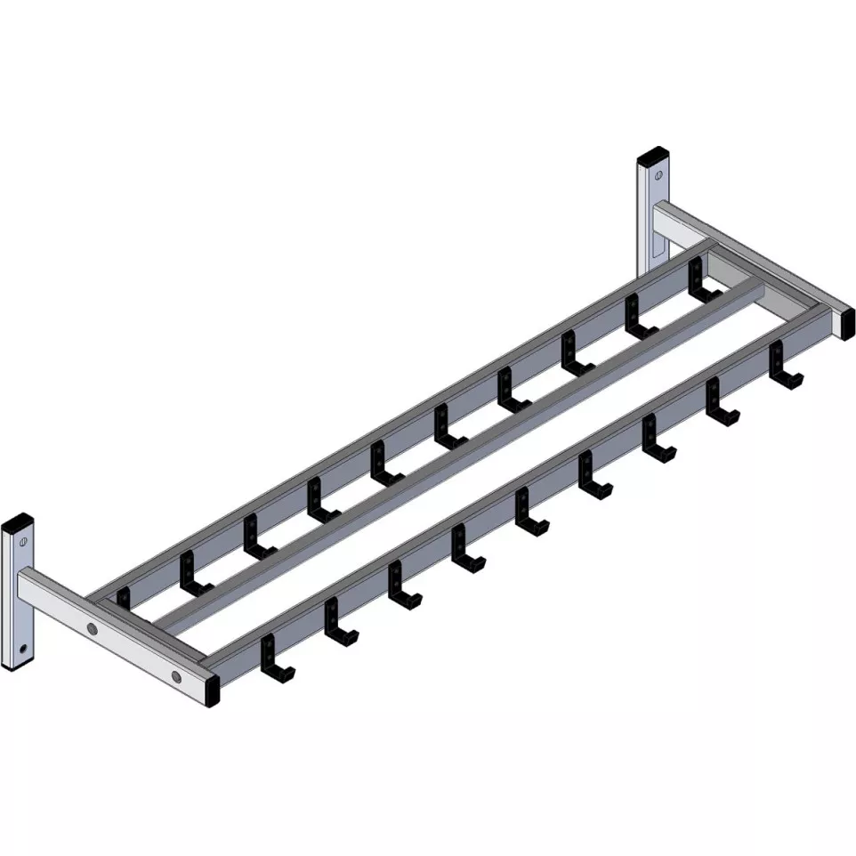 V-part wall-mounted coat rack 19 hooks