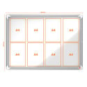 Nobo Premium Plus binnenvitrine, draaideur met slot, magnetisch, 8 x A4