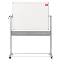 Nobo tableau magnétique mobile, pivotant, acier laqué, ft 150 x 120 cm