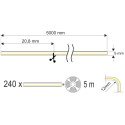 LED COB Slim 5mx5mm 24V DC blanc chaud 11W/m 1020lm/m IP20 / 5m