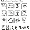 LED COB Slim 5mx5mm 24V DC blanc chaud 11W/m 1020lm/m IP20 / 5m
