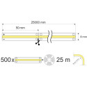 Premium COB LED Strip 25m x 8mm 24V Cool White 13W/m 1220lm/m IP20 / 25m