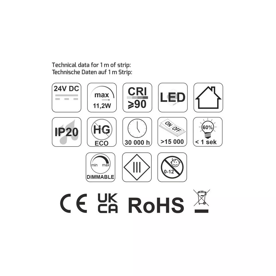 Premium COB LED Strip 25m x 8mm 24V...